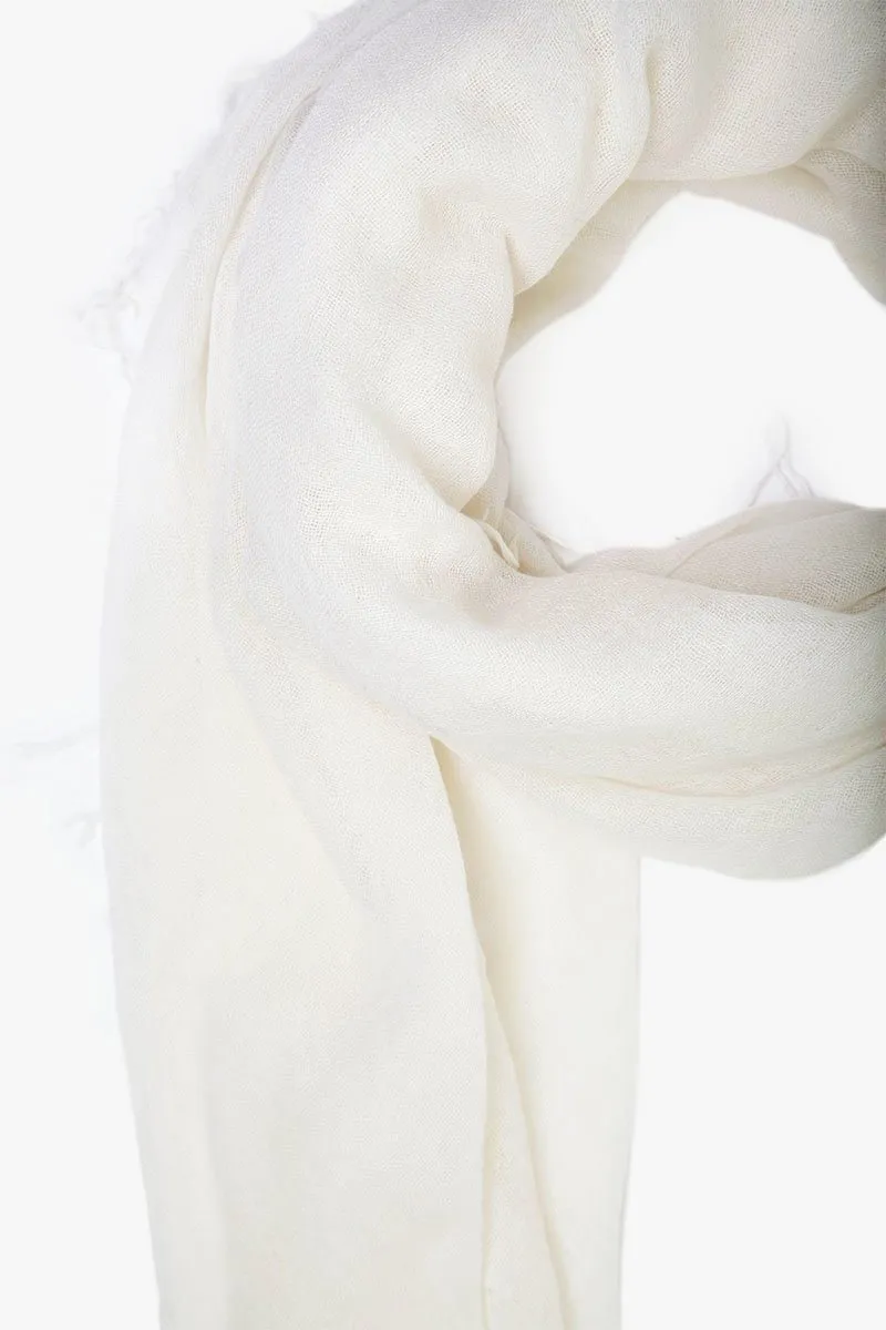 Chan Luu  Eggshell Off-White Cashmere And Silk Scarf