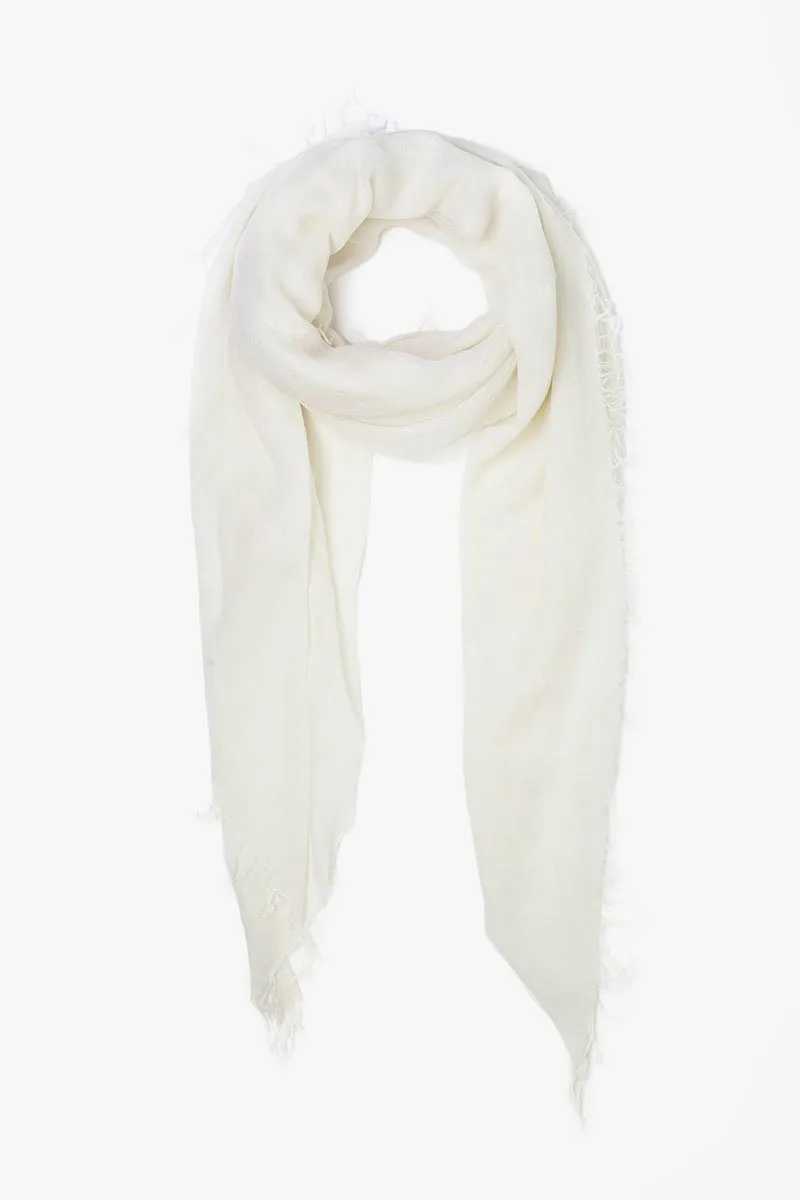 Chan Luu  Eggshell Off-White Cashmere And Silk Scarf