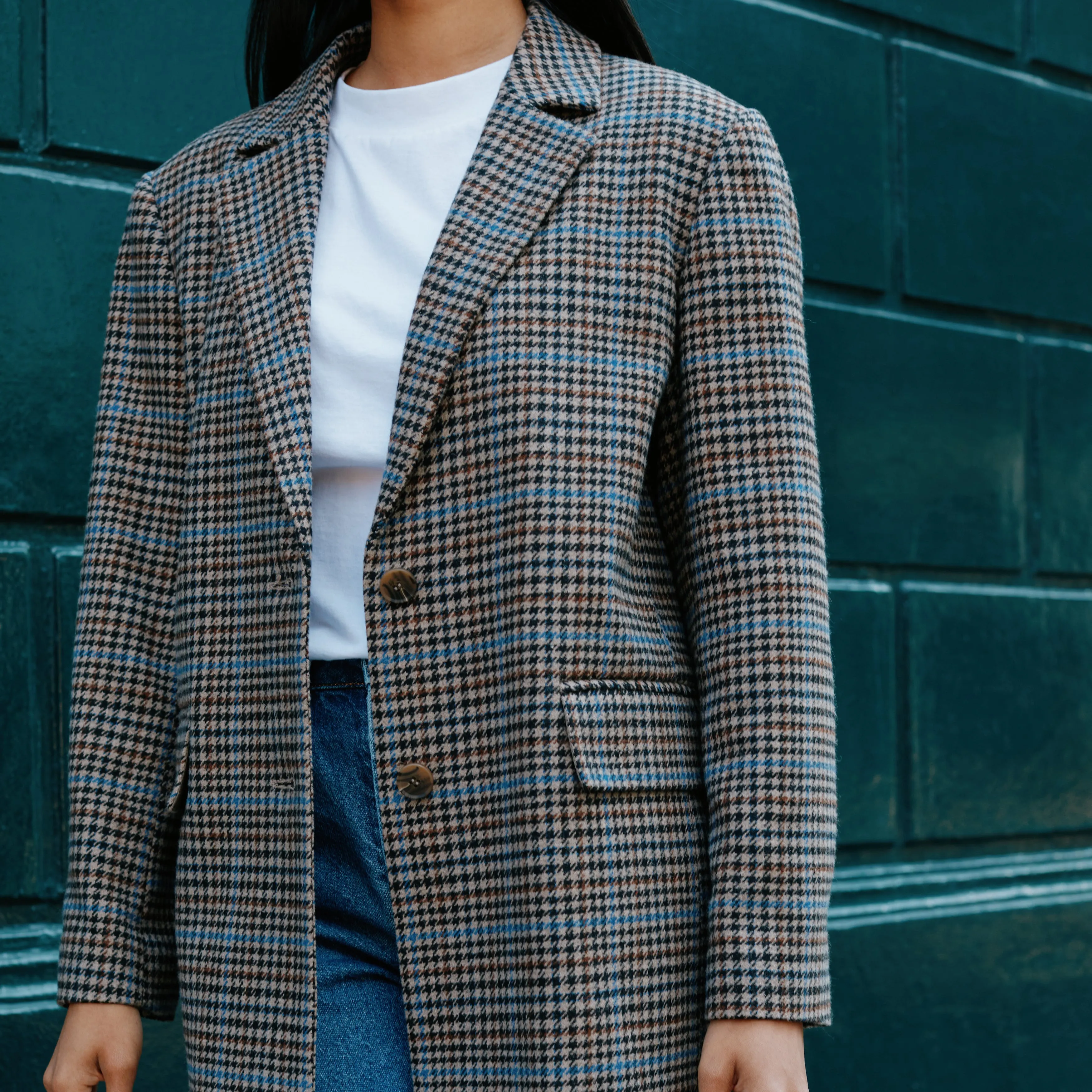 Check Wool Mix Blazer