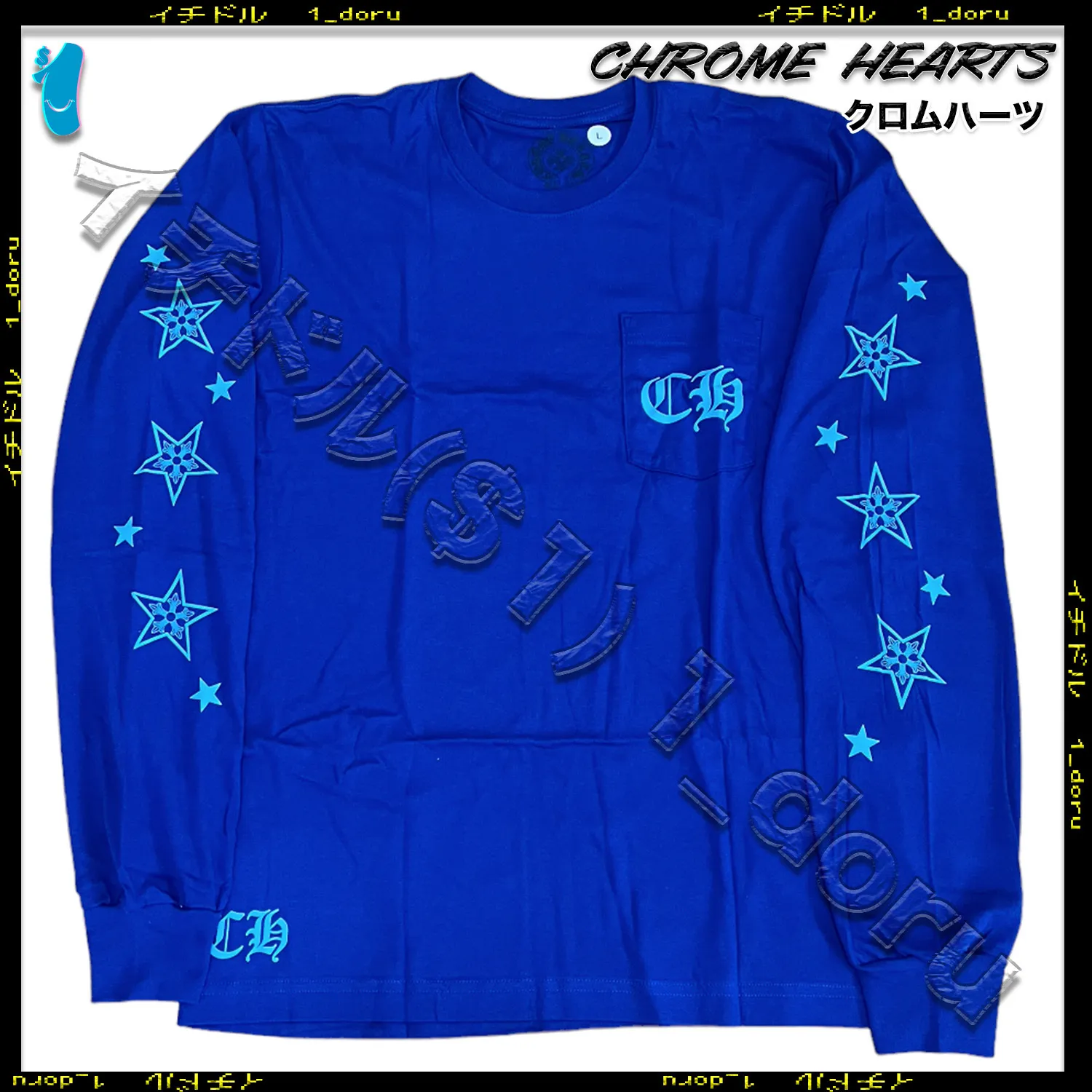 CHROME HEARTS  |Unisex Street Style U-Neck Long Sleeves Cotton