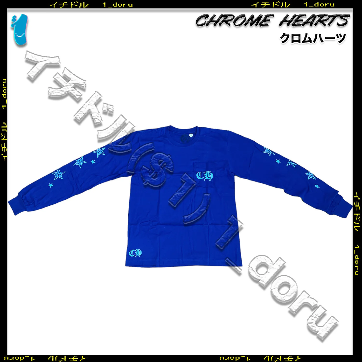 CHROME HEARTS  |Unisex Street Style U-Neck Long Sleeves Cotton