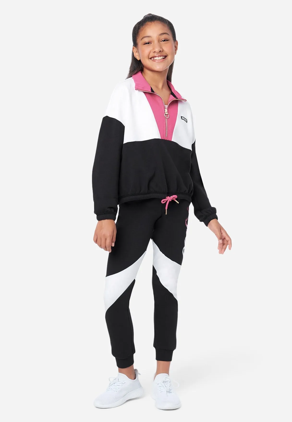 Collection X by Justice Branded Color block Half Zip Sweatshirt