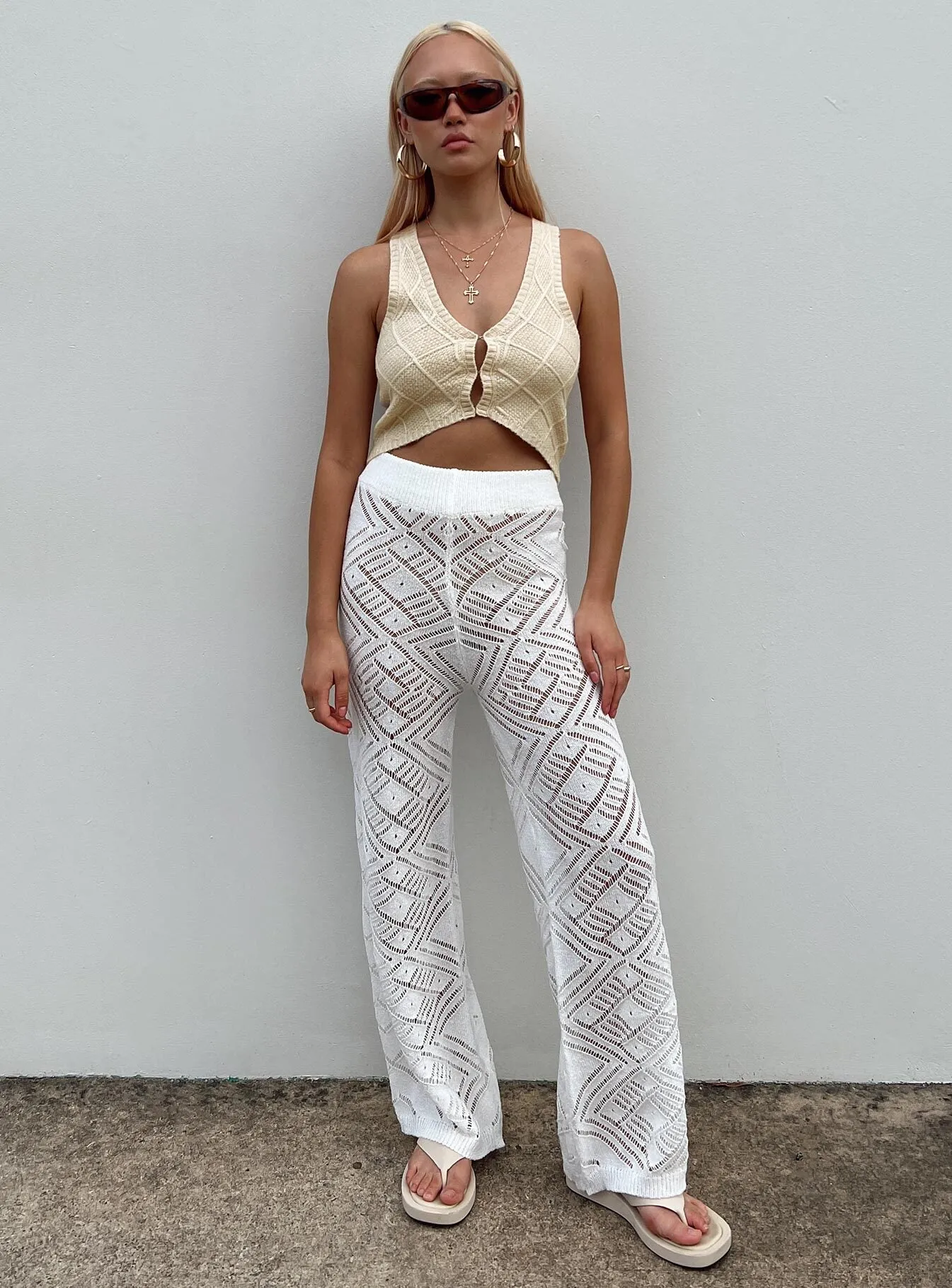 Cosima Knit Pants White