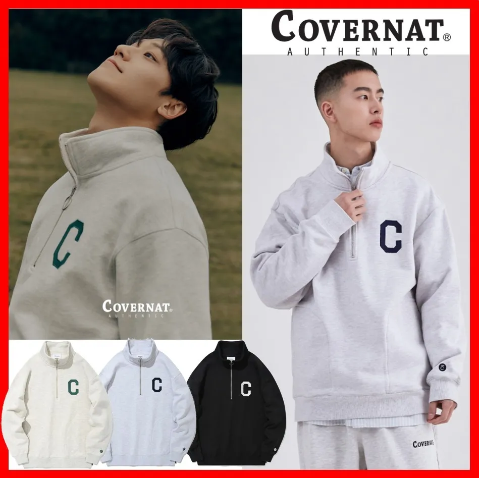 COVERNAT  |Unisex Street Style Long Sleeves Cotton Logo