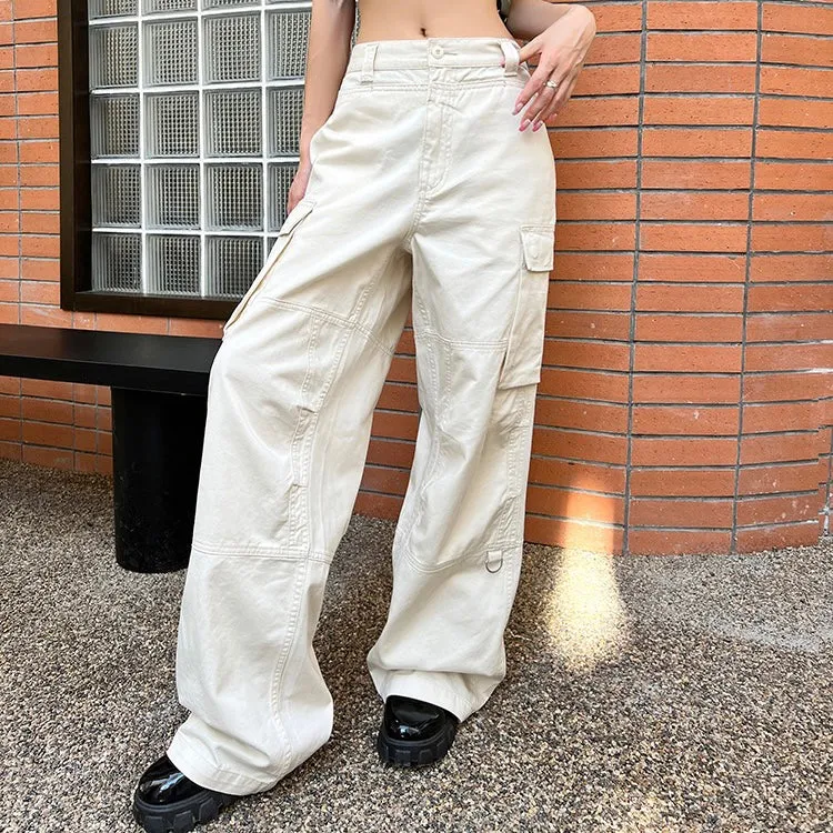 Cream White Cargo Pants