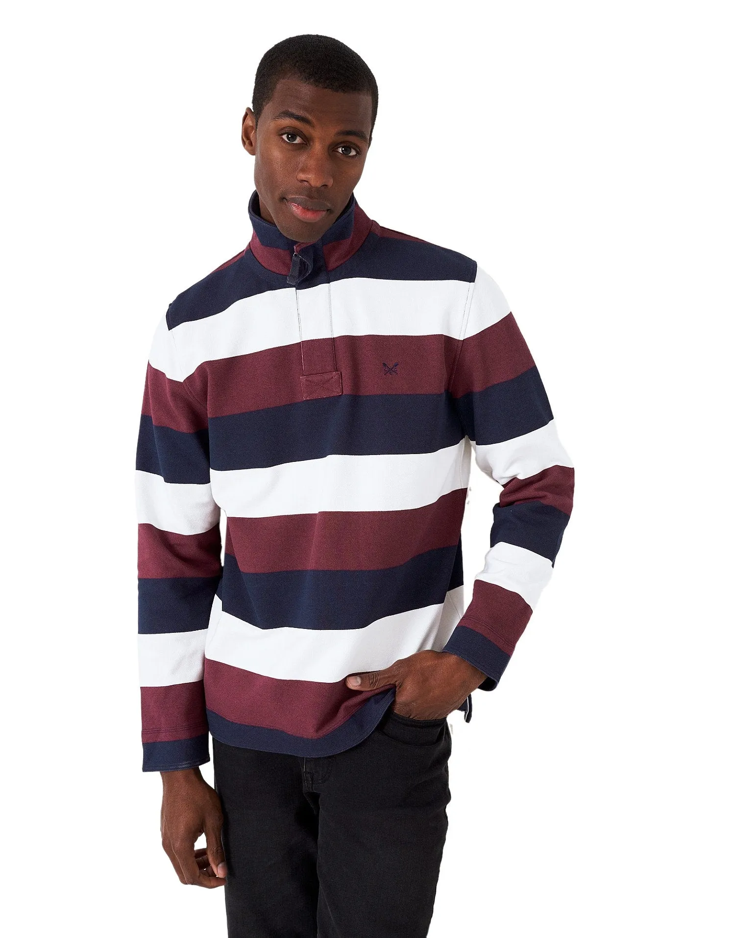 Crew Clothing Mens Padstow Pique 1/4 Zip Sweatshirt