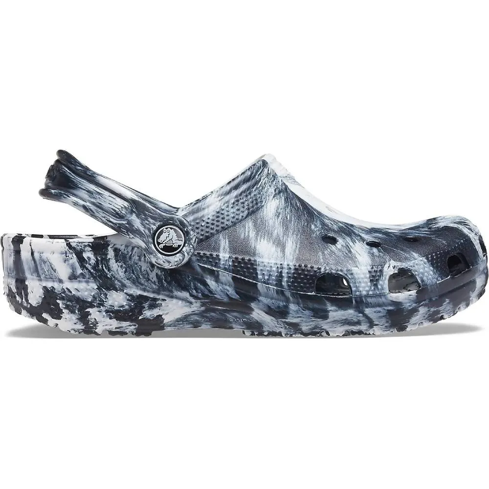 CROCS Men's Classic Marbled Clog (White/Black)