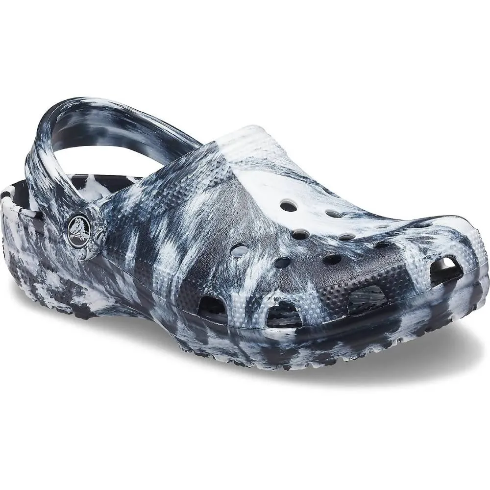 CROCS Men's Classic Marbled Clog (White/Black)