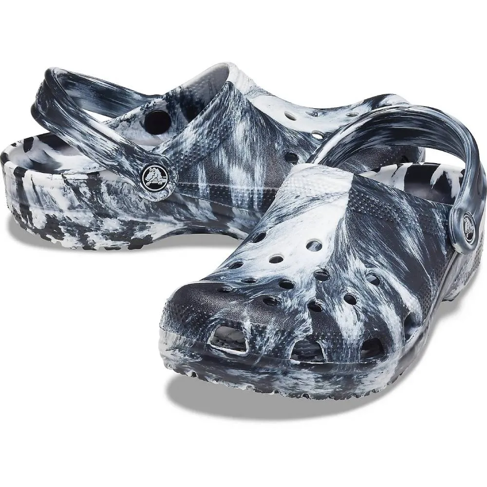 CROCS Men's Classic Marbled Clog (White/Black)