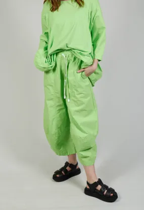 Cropped Balloon Leg Trousers in Lime