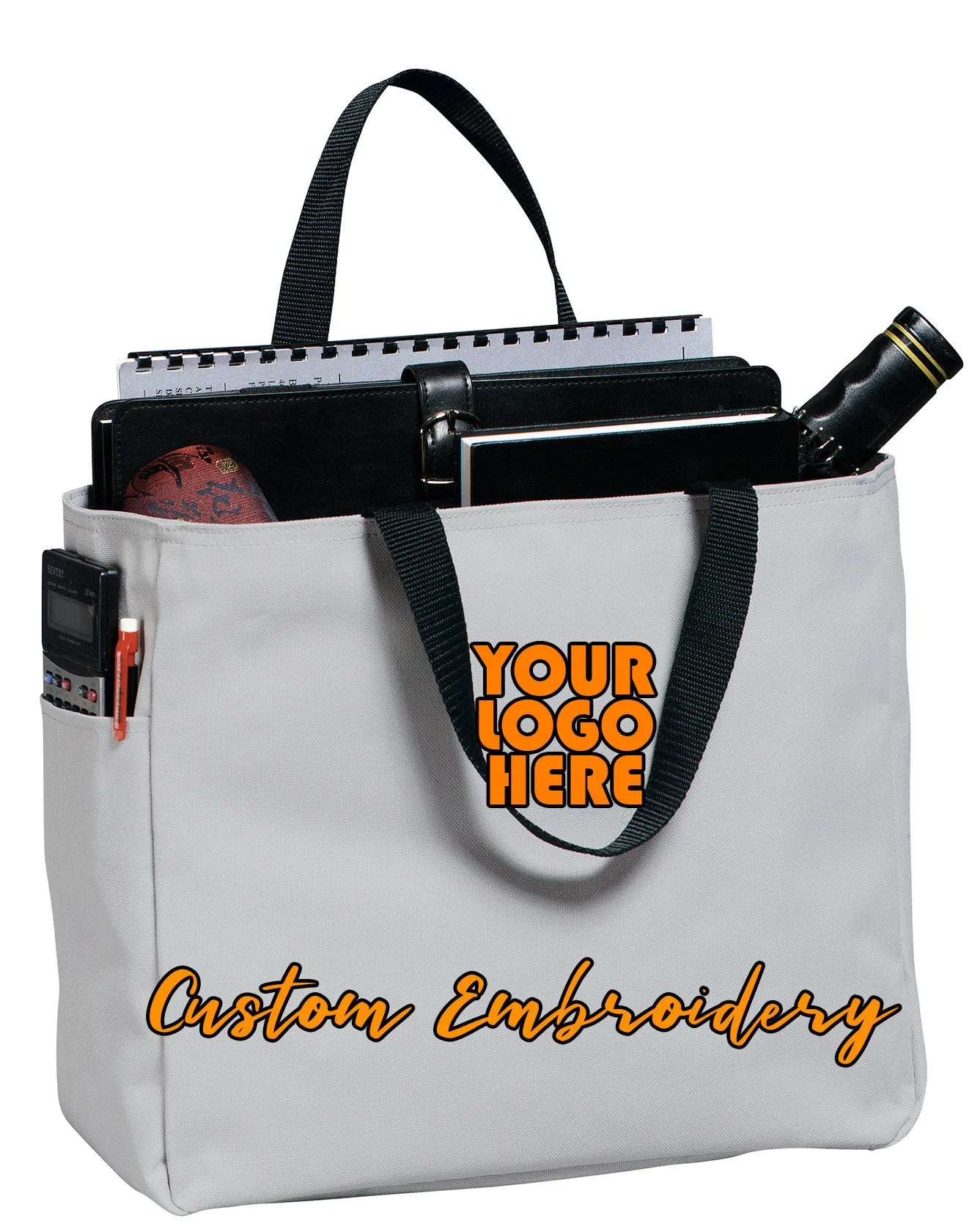 Custom Embroidered Port Authority Essential Tote Bag - Includes 4in x 4in Embroidery - No Setup