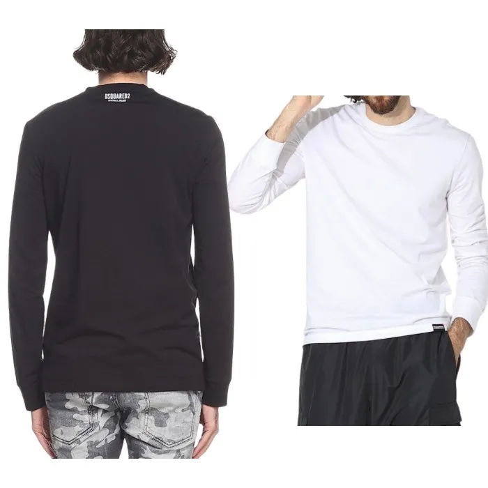 D SQUARED2  |Crew Neck Street Style Long Sleeves Plain Cotton