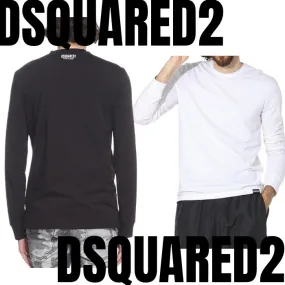 D SQUARED2  |Crew Neck Street Style Long Sleeves Plain Cotton