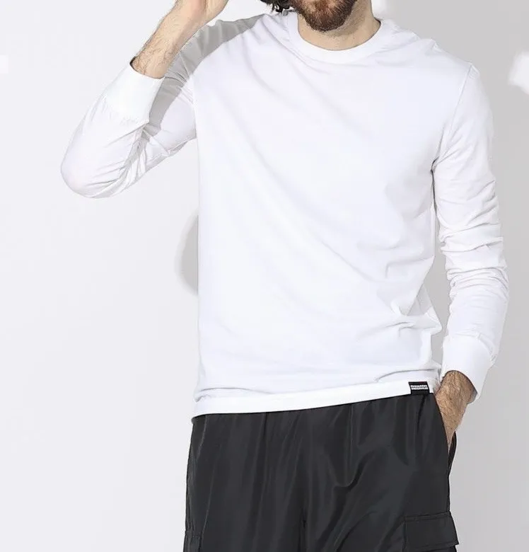 D SQUARED2  |Crew Neck Street Style Long Sleeves Plain Cotton