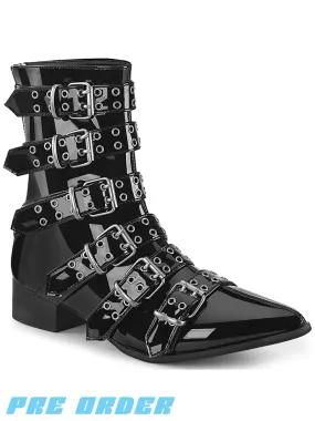 DEMONIA WARLOCK-70 - BLACK PATENT  PRE ORDER 