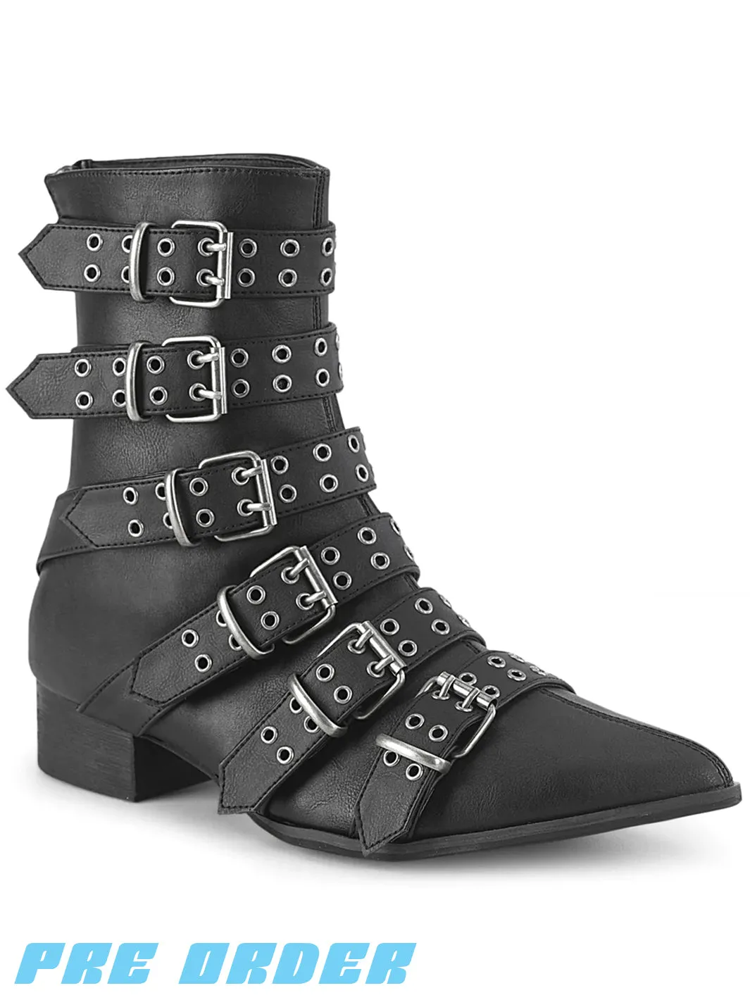 DEMONIA WARLOCK-70 - BLACK VEGAN LEATHER  PRE ORDER 