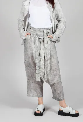 Double Belted Trousers in Dark Marble