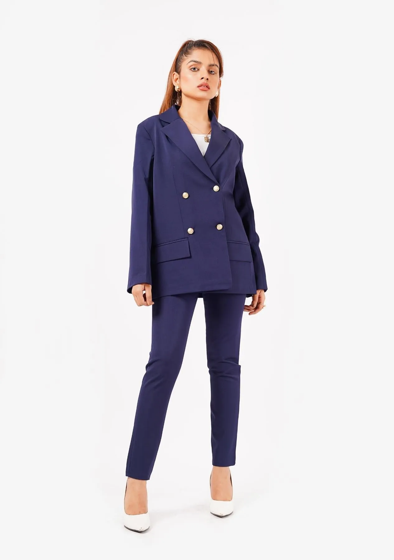 Double Breasted Blazer - navy blue