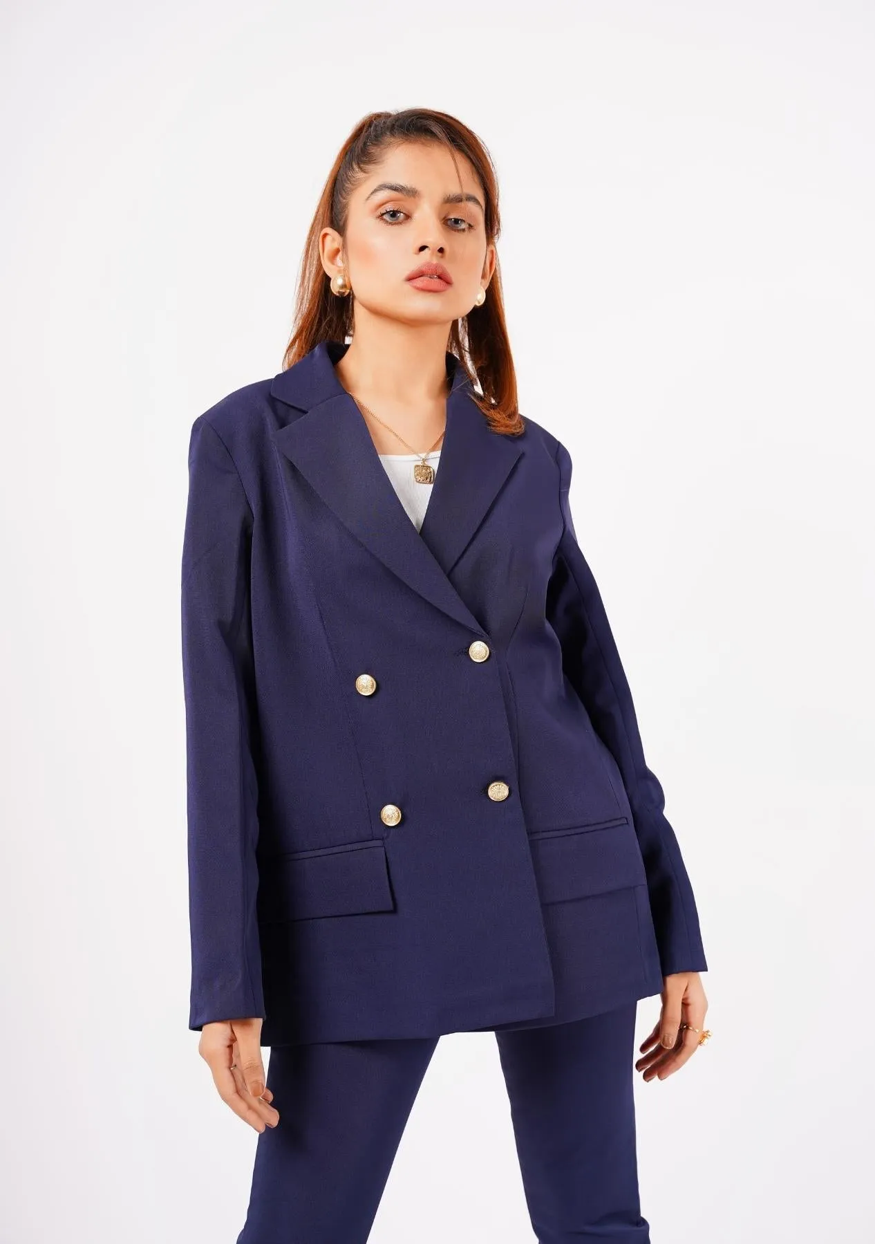 Double Breasted Blazer - navy blue