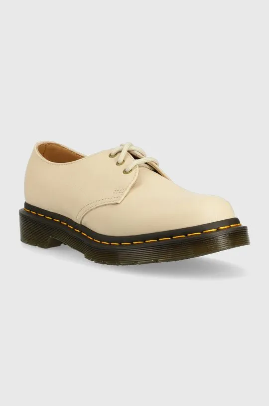 Dr. Martens leather shoes 1461 women's beige color DM24256292