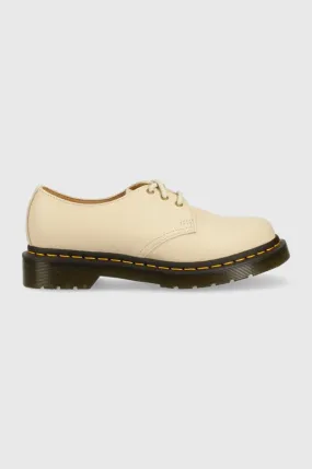 Dr. Martens leather shoes 1461 women's beige color DM24256292