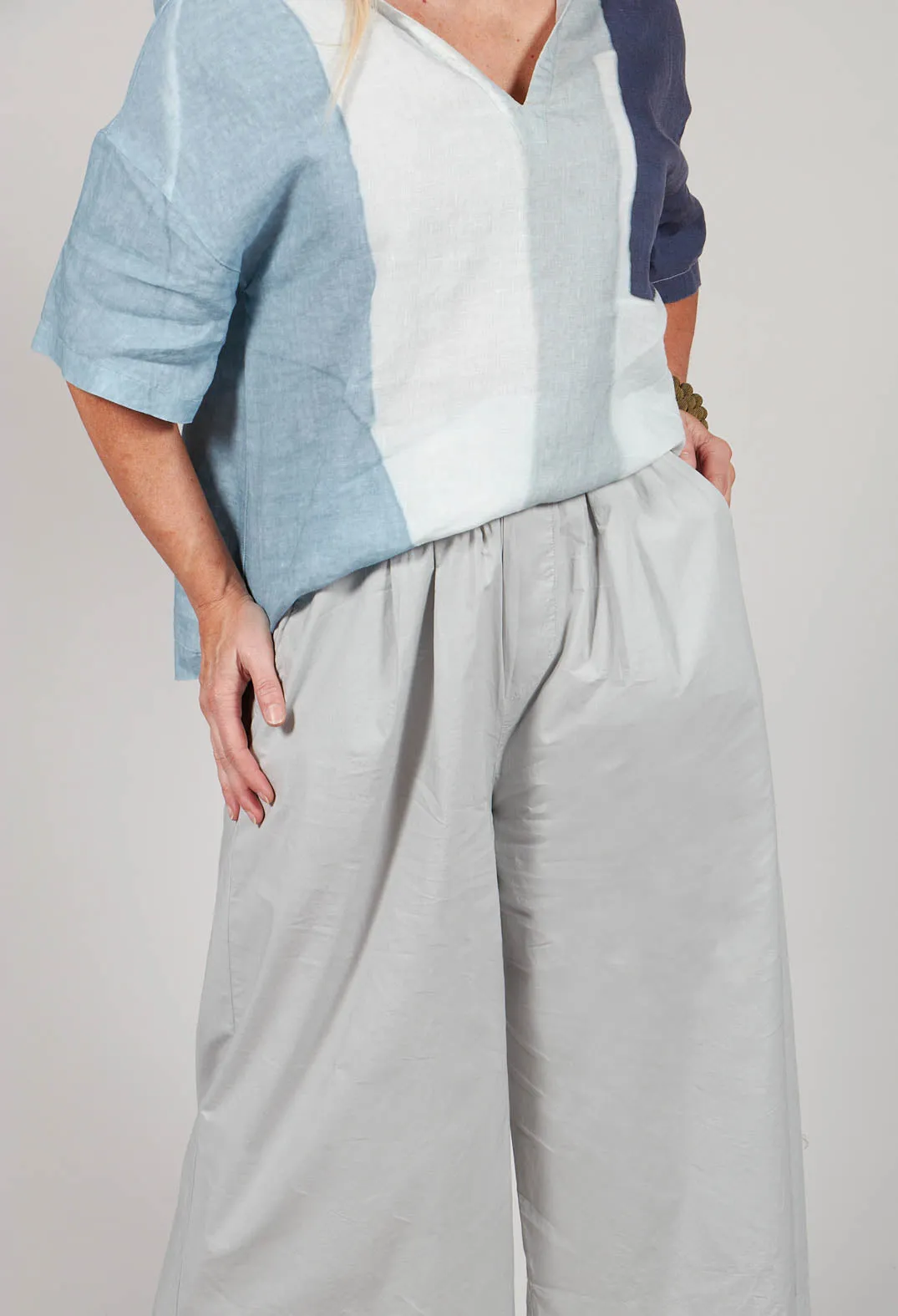 Elasticated Waist Trousers in Oyster Grey