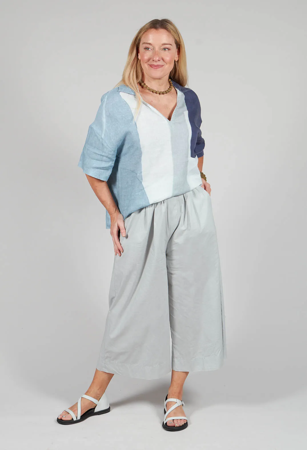 Elasticated Waist Trousers in Oyster Grey