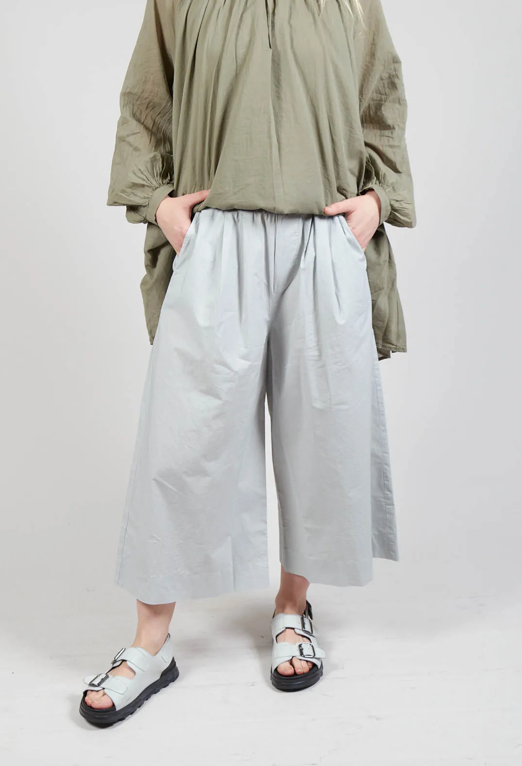 Elasticated Waist Trousers in Oyster Grey