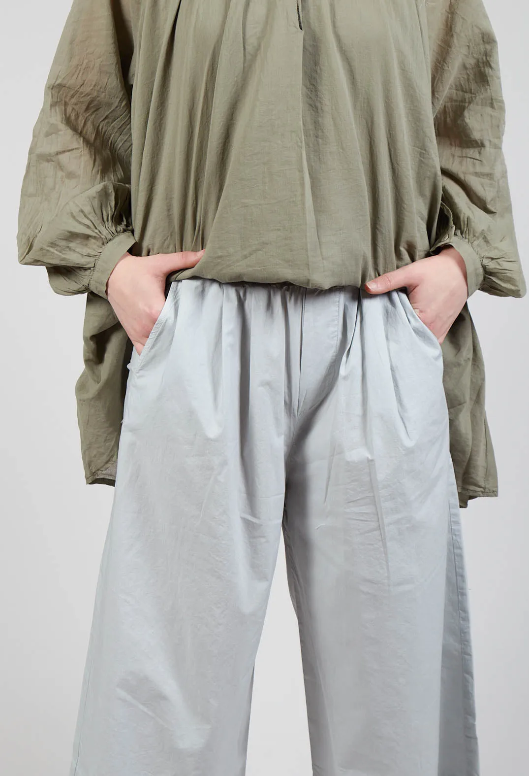 Elasticated Waist Trousers in Oyster Grey