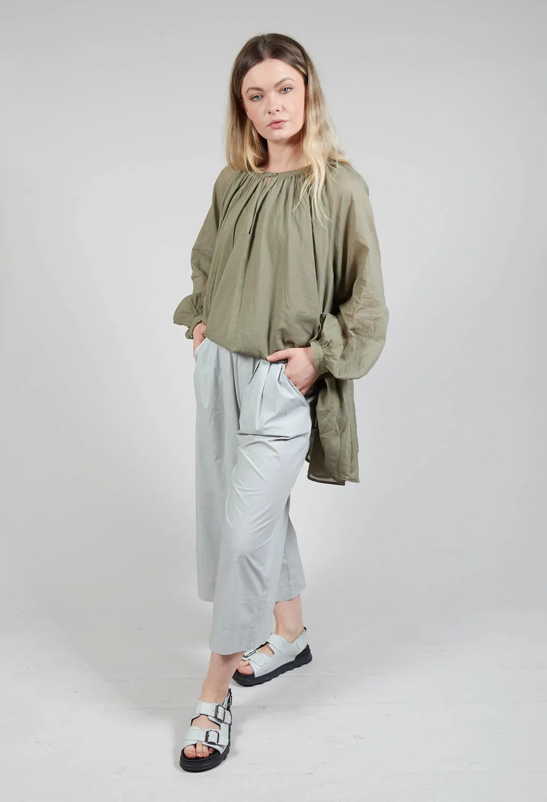 Elasticated Waist Trousers in Oyster Grey