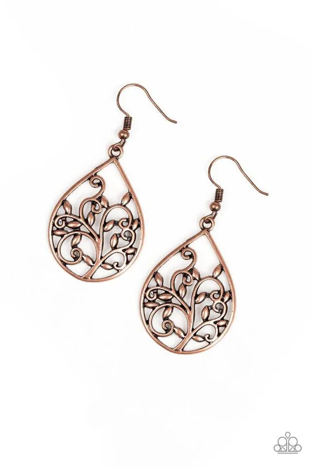 Enchanted Vines Copper Earrings