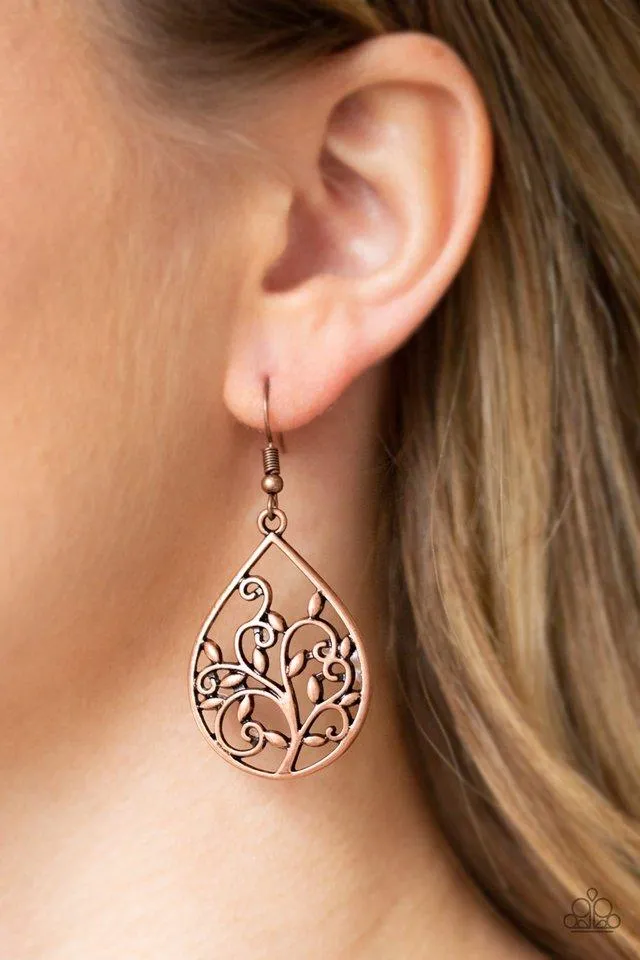 Enchanted Vines Copper Earrings