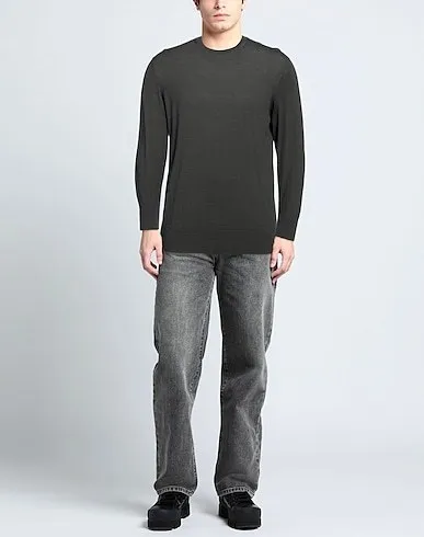 Ermenegildo Zegna  |Crew Neck Pullovers Wool Long Sleeves Plain Oversized Luxury