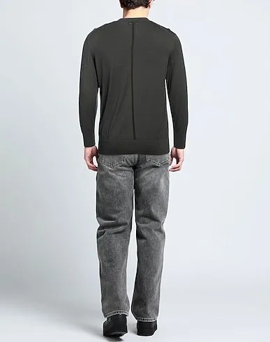 Ermenegildo Zegna  |Crew Neck Pullovers Wool Long Sleeves Plain Oversized Luxury