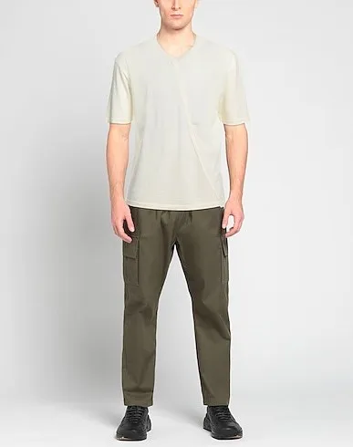 Ermenegildo Zegna  |Crew Neck Pullovers Wool Plain Short Sleeves Oversized