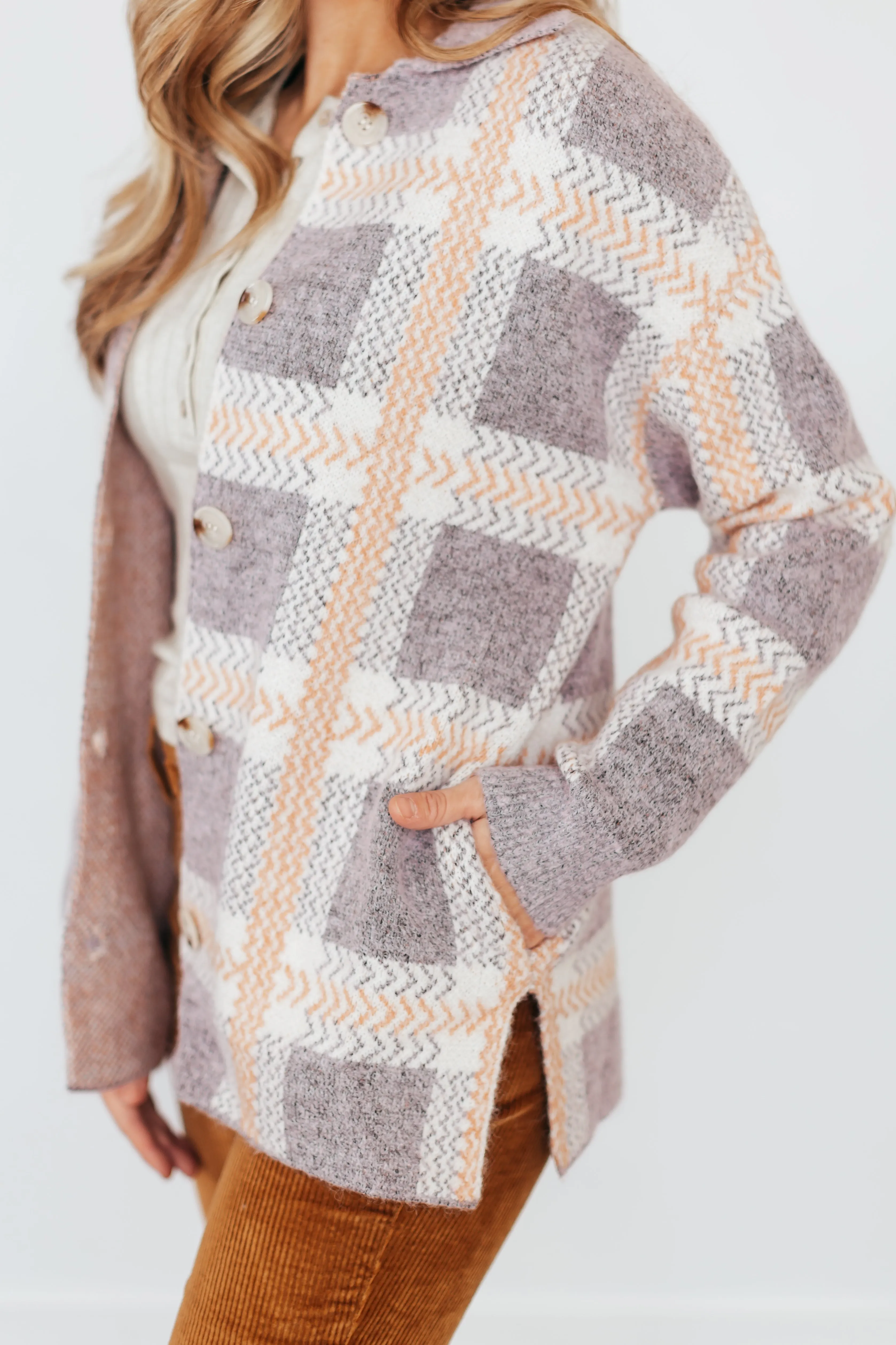 Fall Back Fuzzy Plaid Cardigan