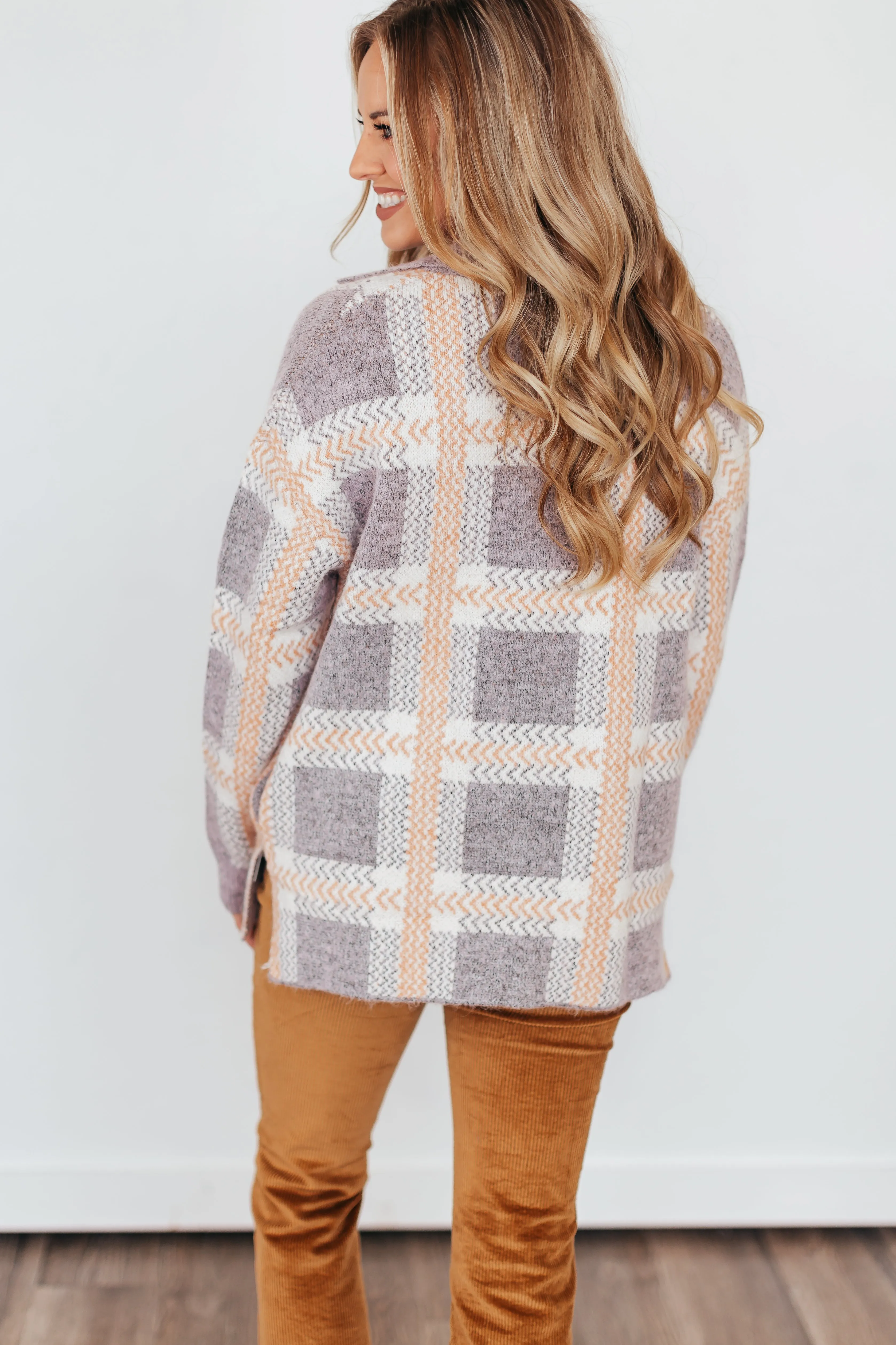 Fall Back Fuzzy Plaid Cardigan