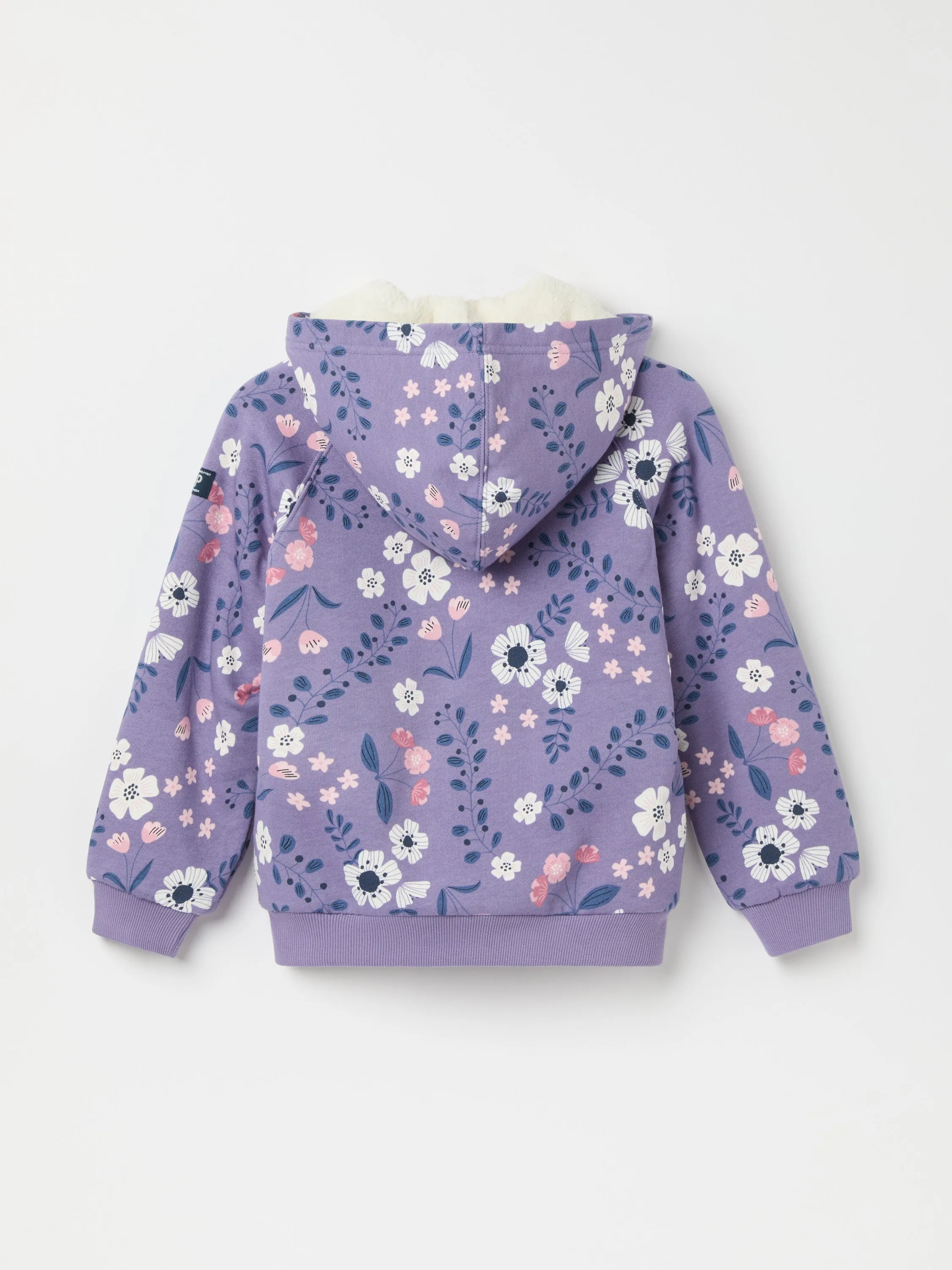 Fleece Lined Floral Kids Hoodie