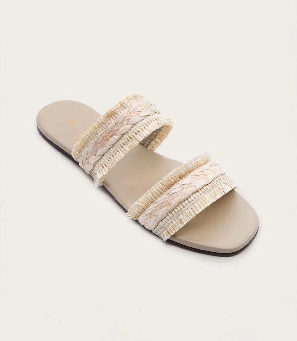 Frayed Double Band Sandals