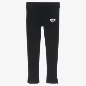 Girls Navy Blue Logo Leggings