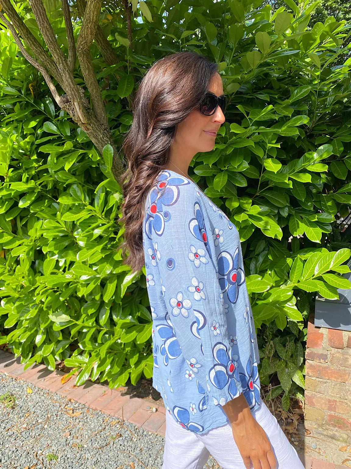 Graphic Flower Print Top Harlow