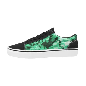 Green Tie-Dye Men's Low Top Skateboarding Shoes