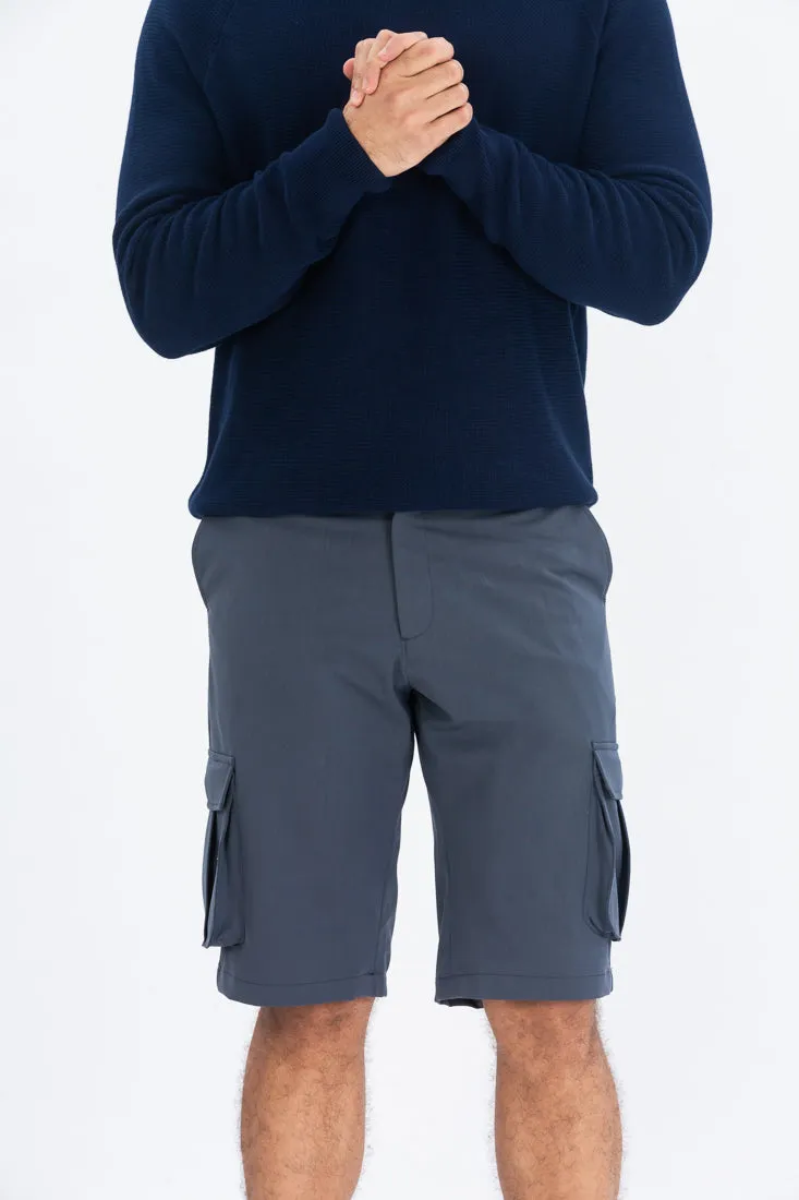 Grey All Weather Essential Stretch Cargo Shorts