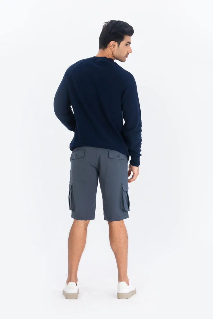 Grey All Weather Essential Stretch Cargo Shorts