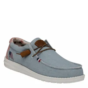 HEYDUDE  MENS WALLY AMERICANA SLIP ON SNEAKER