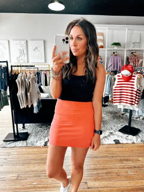 Hot Coral Active Skort