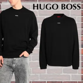 Hugo Boss  |Crew Neck Unisex Street Style Long Sleeves Plain Cotton