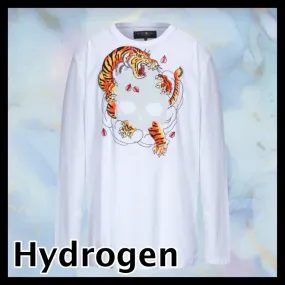 Hydrogen  |Crew Neck Street Style Long Sleeves Other Animal Patterns