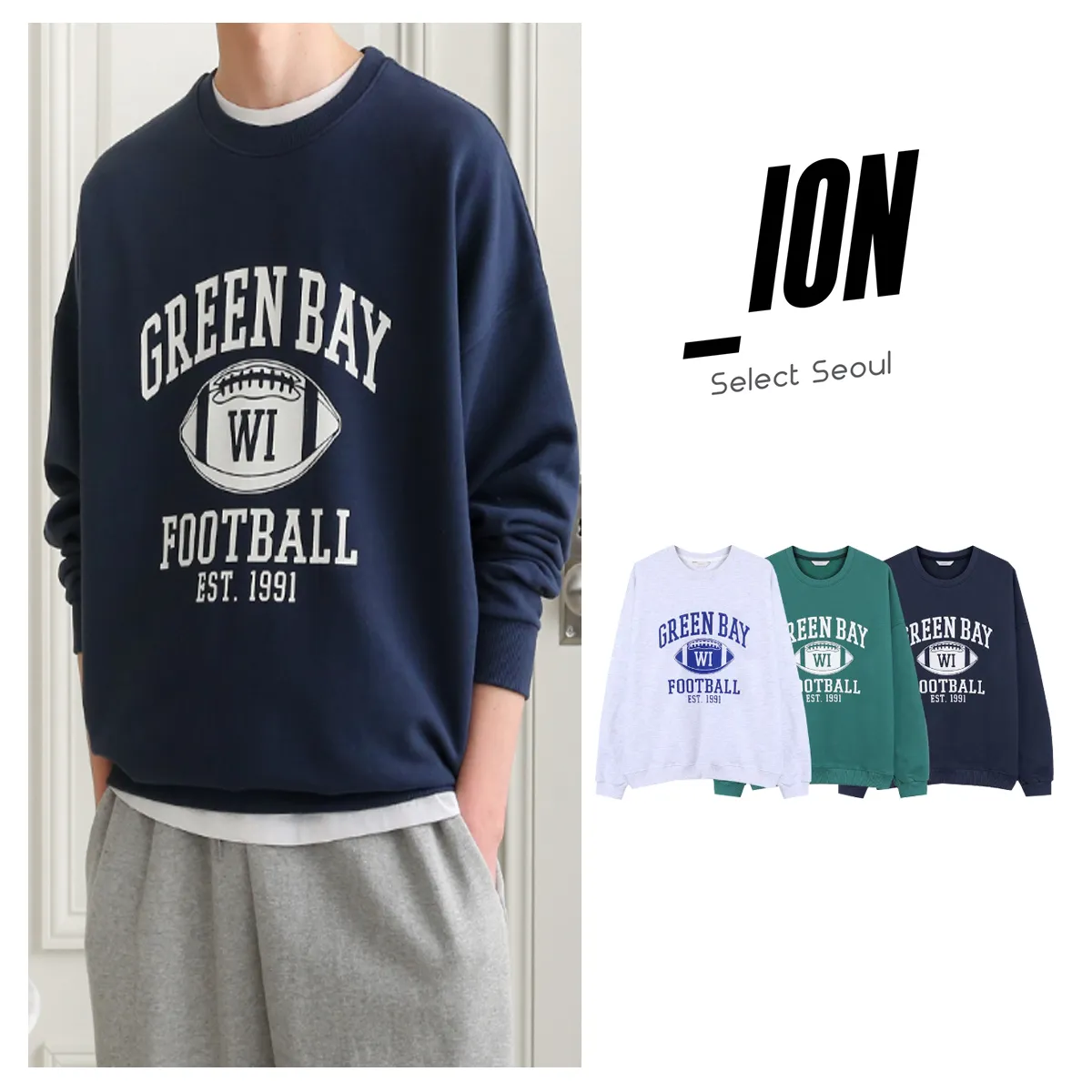 IONSEOUL  |Unisex Street Style U-Neck Long Sleeves Cotton Oversized