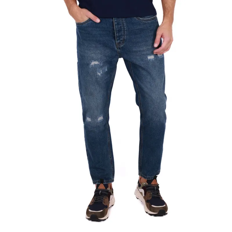 JEANS UOMO CON ROTTURE, BLU